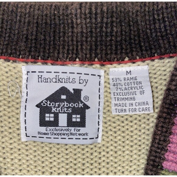 Storybook Knits Ramie Vintage Chief Native Western Cardigan Sweater, Size M - Picture 5 of 15